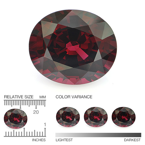 Calibrated Rhodolite RH10499aa