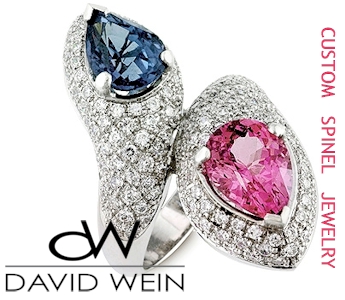 Custom spinel jewelry at David Wein