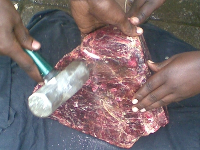 This impressive spinel crystal has vibrant orangey pinkish red color that is considered to be top for spinel.