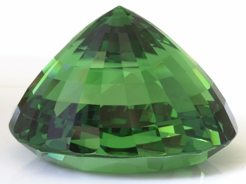 The uncut tsavorite gemstone weighed 185 grams and was examined by Dr. H. Hanni of SSEF Swiss Gemmological Institute during a recent trip to Arush
