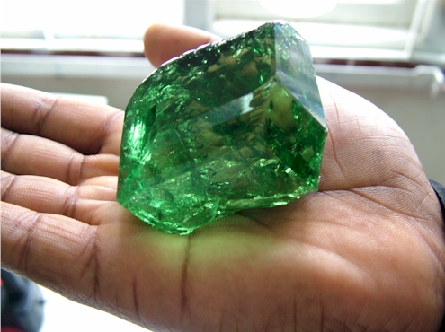 Although difficult to verify, our research indicates that at 185 grams, this stone is the probably the largest and definitely the largest clean tsavorite in the world.